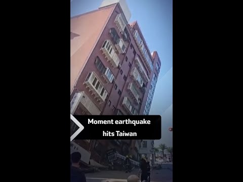 Moment earthquake hits Taiwan