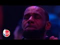 LeBron James emotional during National Anthem performed by Boyz II Men | Remembering Kobe