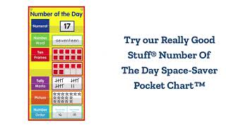 Really Good Stuff® Number Of The Day Space Saver Pocket Chart - 34 Cards