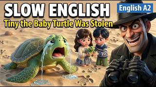 Tiny the Turtle Escaped the Smugglers | Easy English Listening Practice for Beginners (A2 Level)