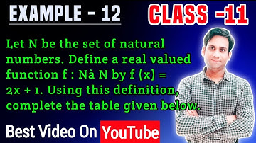 Let N be the set of natural numbers. Define a real valued function f : Nà N by f (x) = 2x + 1. Using