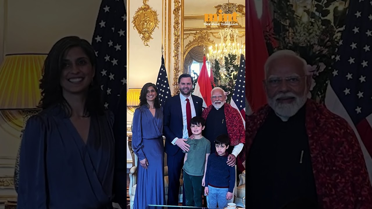 PM Narendra Modi Meets US Vice President JD Vance & His Family On  Sidelines Of AI Summit In Paris