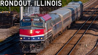 A Busy Day of Trains at Rondout, Illinois