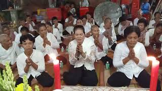 Khmer krom ceremony, សរសើរធម៌ទេសនា បុណ្យបច្ច័យបួន_និងឡើងផ្ទះថ្មី របស់ឧបាសក_ញូង និងឧបាសិកា_យៀង ។