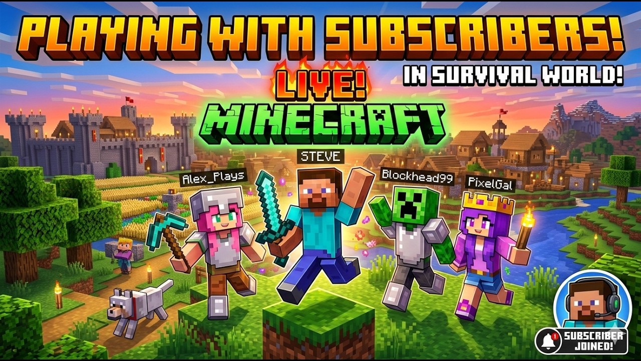 Playing Minecraft With Subscribers LIVE 🔴 | Survival World Multiplayer | Join My Server! #minecraft