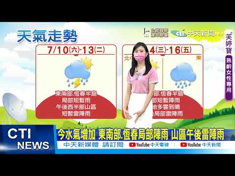 【小湯圓報氣象】天氣悶熱 各地高溫32-35度 局部地區36度 @中天新聞CtiNews  20210710