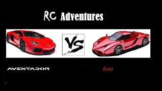 Can the aventador outstrip might enzo? his cheeky german friend lend a
hand? find out in todays episode of rc adventures!