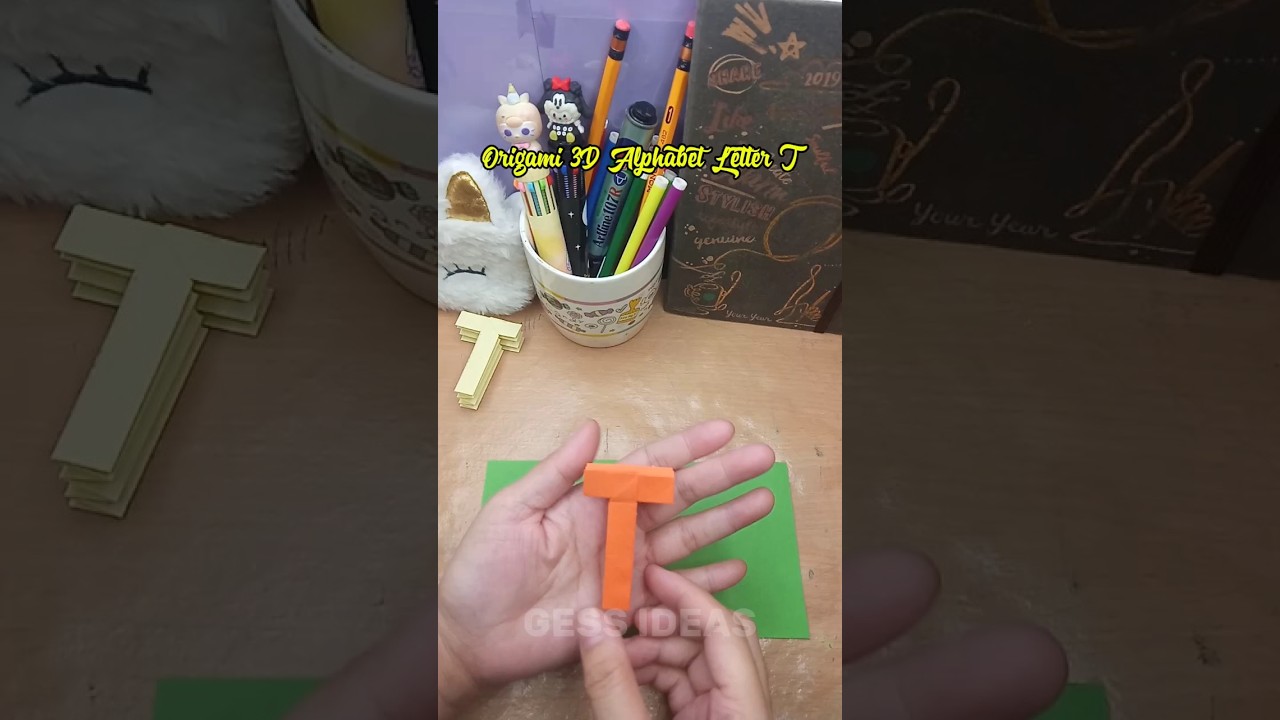 Easy origami 3D Alphabet Letter T | Easy paper craft ideas 