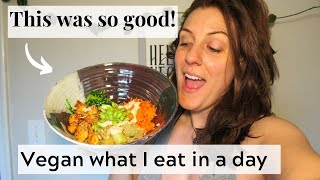 Vegan what I eat in a day (HIGH PROTEIN) / OSEA vegan body care routine / Weight training