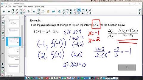 Topic 2.1 - Defining Average and Instantaneous Rates of Change at a Point (Examples)