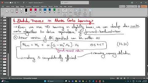 Reinforcement Learning - Les 14-11 - Off Policy Approximation - Dutch Traces in Monte Carlo