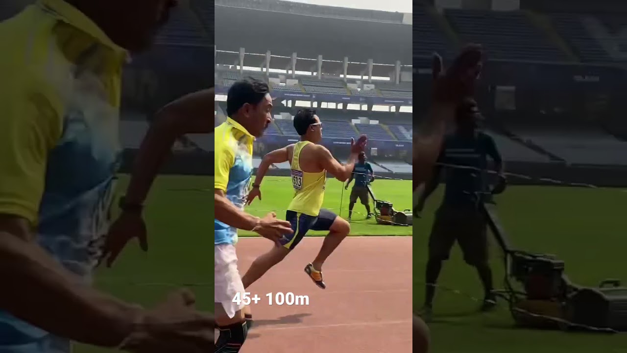 45+ 100 m heat 43 National Masters Athletics Championship 2023 Kolkata