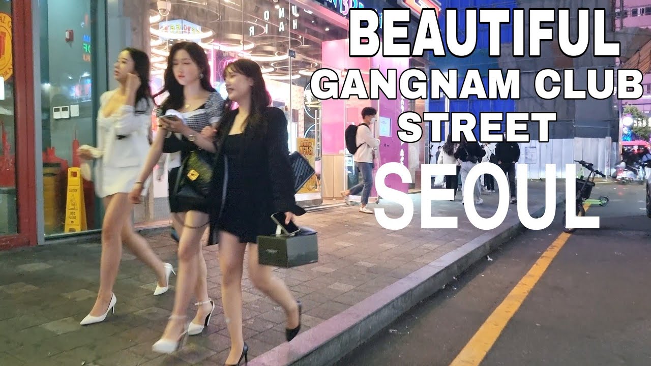 [4K] ❤️Seoul gangnam station club street walk-the beautiful of gangnam city  club street at night