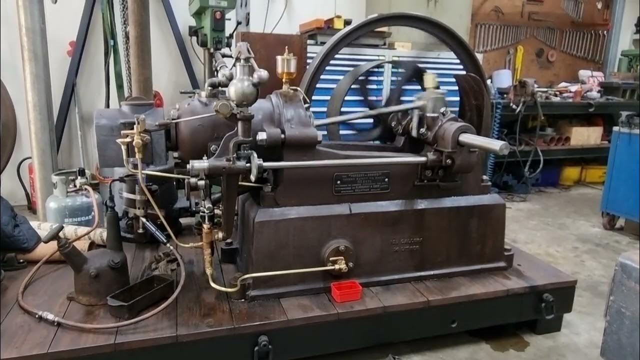 HornsbyAkroyd oil engine 2½HP 1905 second run YouTube