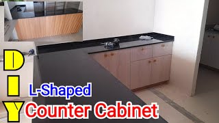 How to Make Counter Cabinet design Using Plywood | DIY L-Shaped Counter Cabinet design.