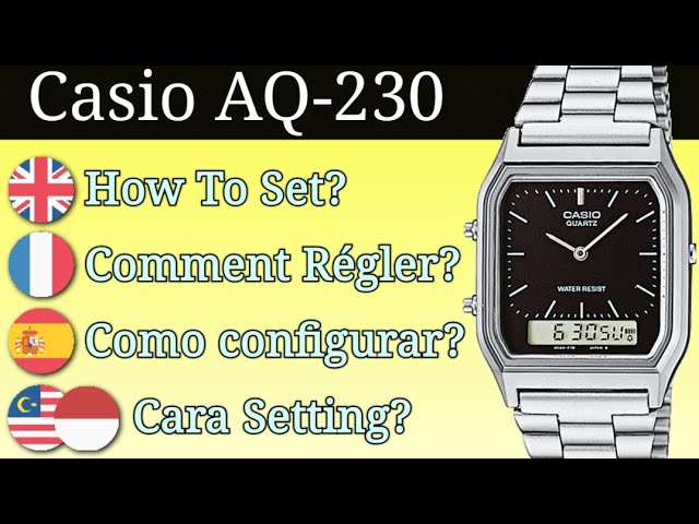 Casio AQ-230 Set Time | & Casio Analog Digital Quartz Watch - YouTube