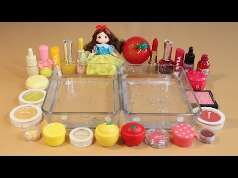 Mixing&amp;#39;Yellow VS <strong>Red</strong>&amp;#39;Eyeshadow,Makeup and glitter Into <strong>Slime</strong>. Satisfying <strong>Slime</strong> Video.