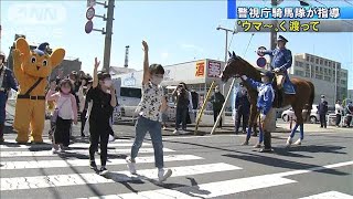 横断歩道“ウマ～”く渡ろう　警視庁騎馬隊が指導(2021年4月10日)