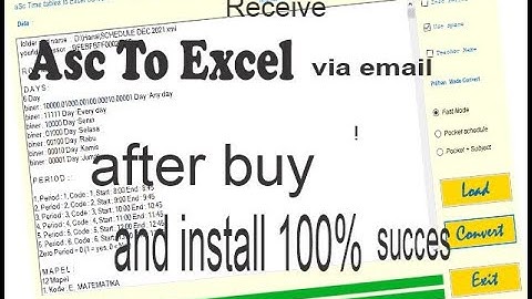 Download Asc to excel from email, extract , install, export to XML, export to excel and save