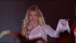 Zara Larsson performs at amfAR Cannes 2026 gala