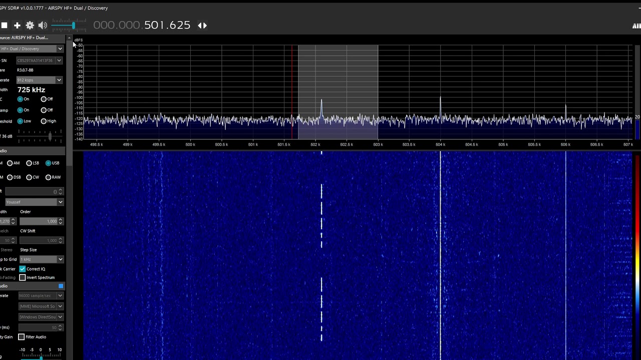 HNY21 beacon at LF, approximately 502.1 kHz