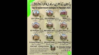 Top 10 Government Colleges in Pakistan(2026)A list of Pakistan's top government colleges based