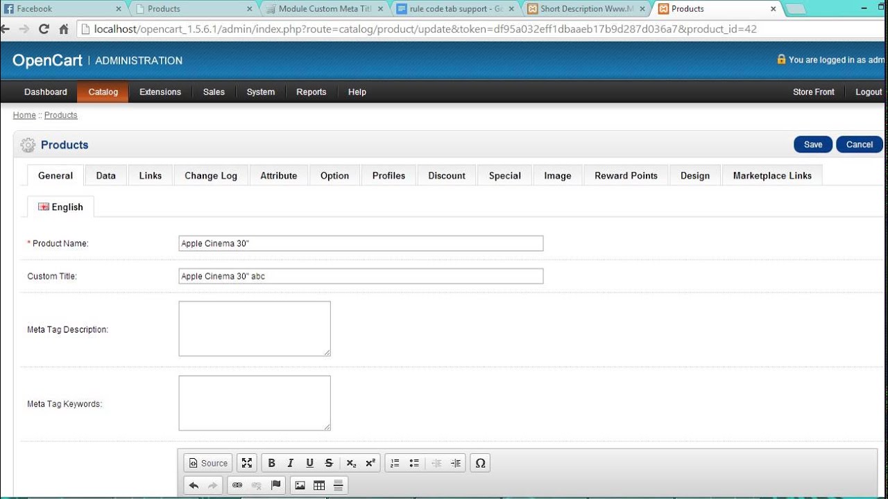 Opencart module short description product - YouTube