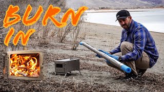 HOT TENT STOVE SETUP &amp; BURN IN | Pomoly T1 Mini Titanium