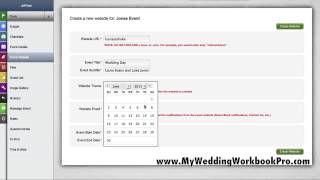 Event Website Builder - My Wedding Workbook Pro