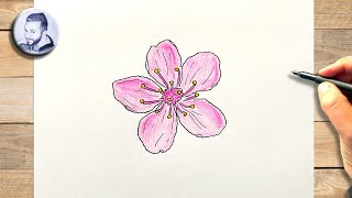 Comment dessiner une fleur japonaise facile