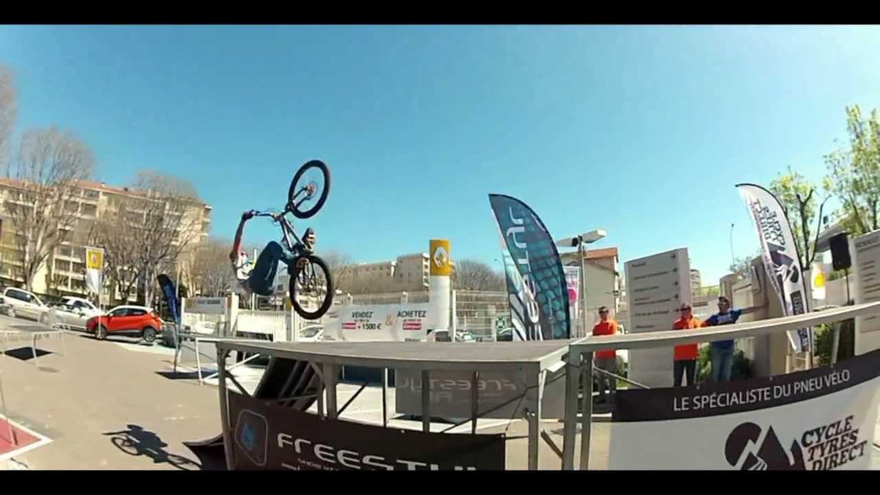 Street trial tricks. Back flip to 3.6 drop