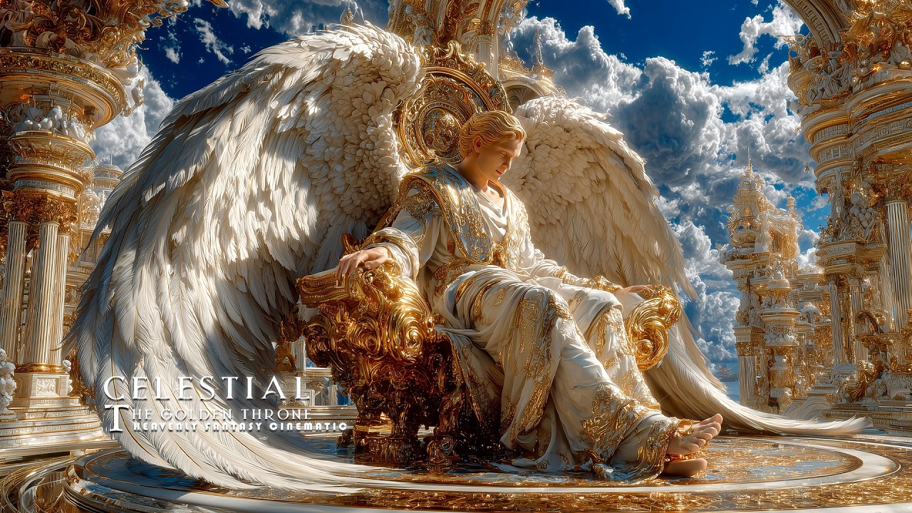 Celestial Angel on the Golden Throne | Heavenly Fantasy Cinematic