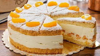 Klassische Käse-Sahne-Torte mit Mandarinen – Super luftig & erfrischend! So herrlich cremig!