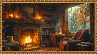 Şömine Başında Sıcacık Kış Akşamı ve Kar yağışı 🍂☕| Tablo Ekran | Çerçeve TV | The Art Corner screenshot 5