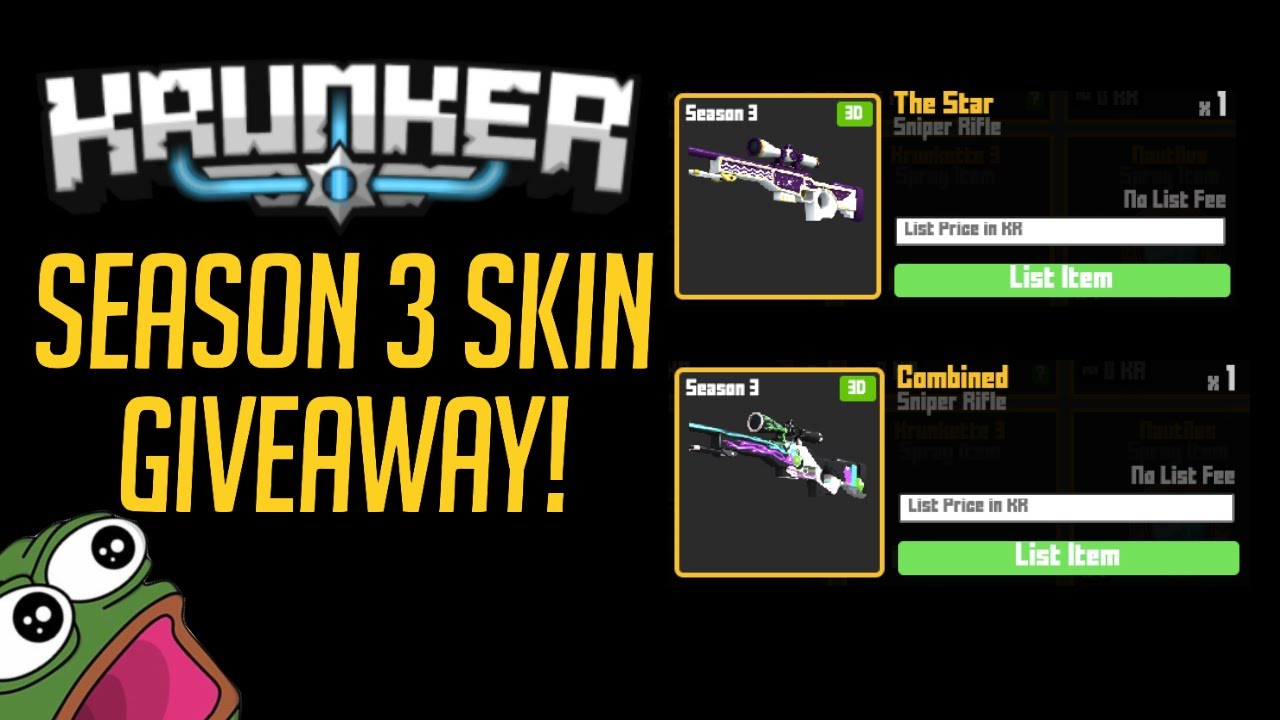 Krunker Season 3 Legendary Skin Giveaways!!
