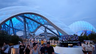 Magic Kingdom Tomorrowland 2023 Evening Walkthrough w/ TRON Area in 4K | Walt Disney World Florida