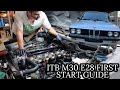 Installing and Wiring a M30B35 with Individual Throttle Bodies Into a BMW E28 | First Start!!