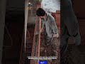 A construction worker is applying a cement mixture to a row of hollow bricks #toolmancrew #building