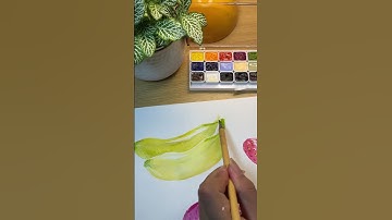 How to draw banana by watercolor #sallyvevoi #banana #watercolor #drawing #art