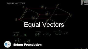 Equal Vectors, Math Lecture | Sabaq.pk