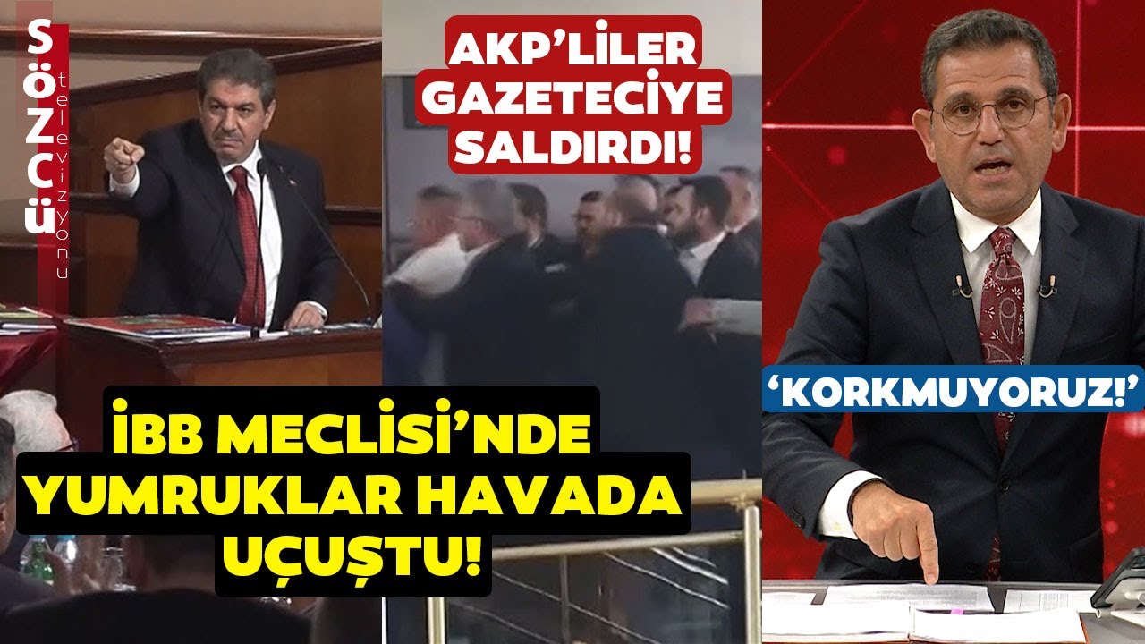 İBB Meclisi'nde Kavga Çıktı AKP'liler Gazeteciye Saldırdı! Fatih Portakal 'Korkmuyoruz' Dedi