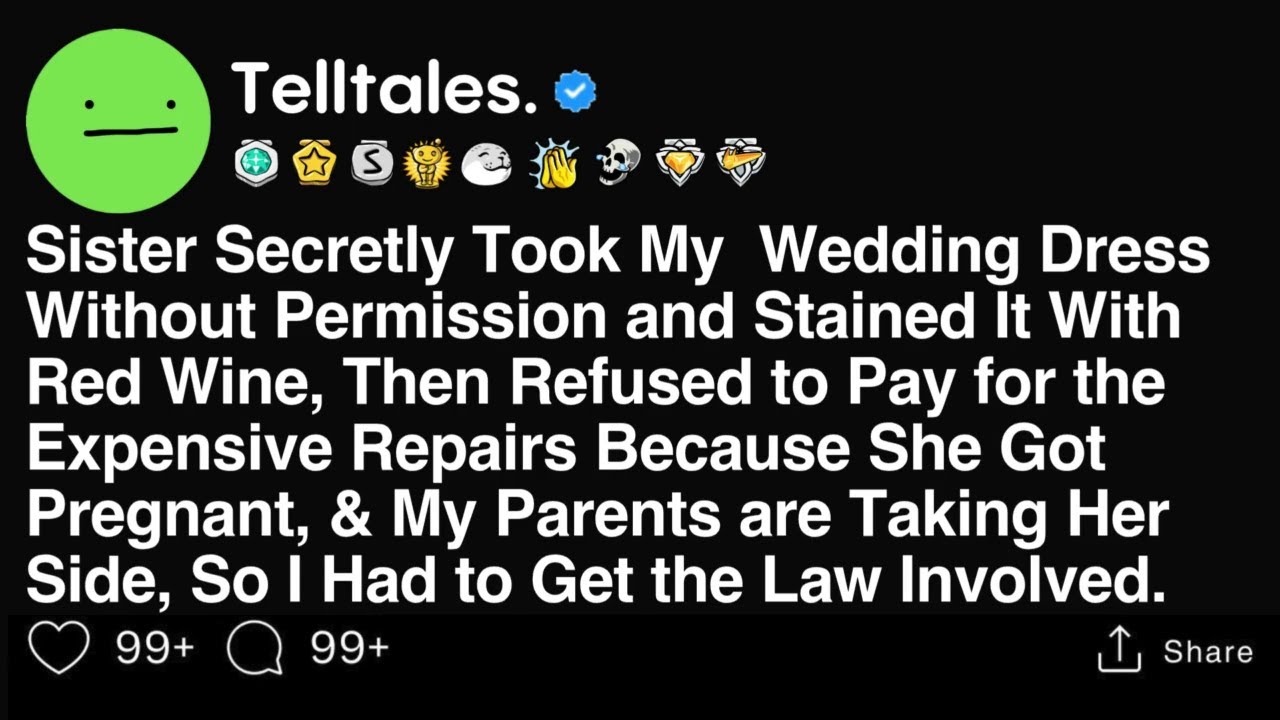 Sister Secretly Took My  Wedding Dress Without Permission and Stained It With Red Wine, Then...