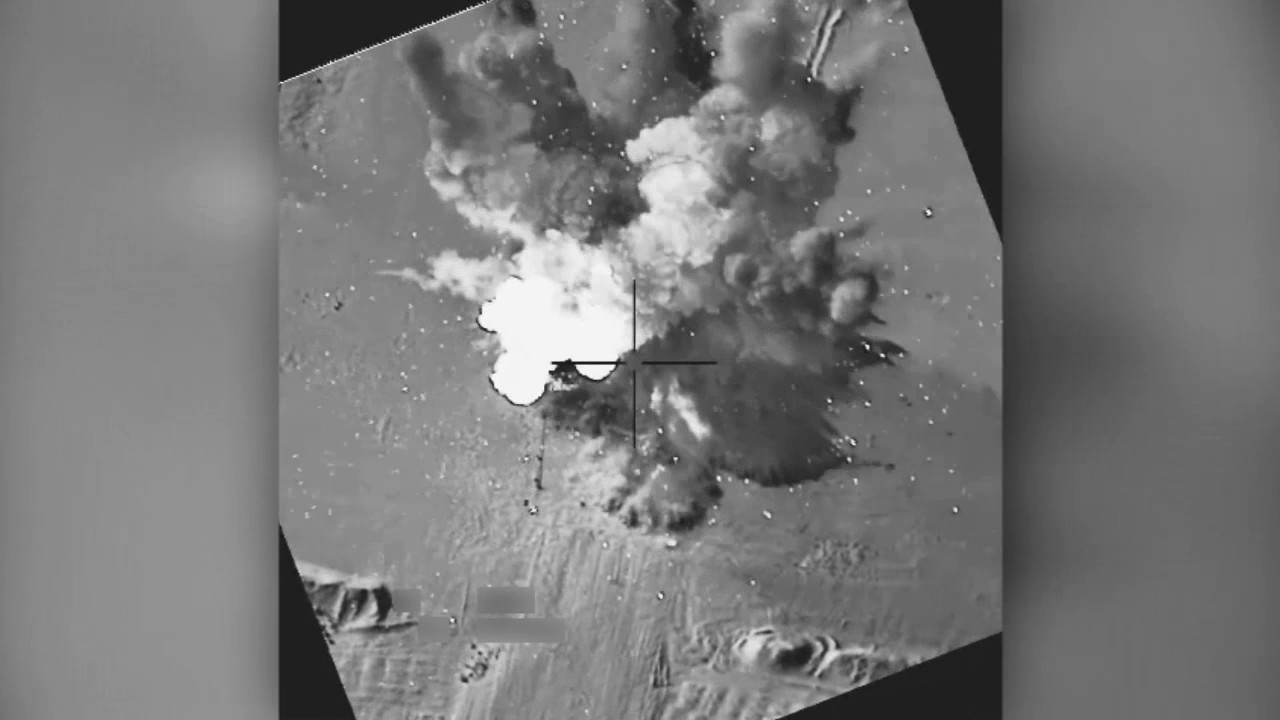 Coalition airstrike destroys a Da'esh pump jack near Abu Kamal, Syria