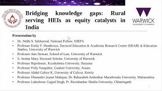 Bridging knowledge gaps: Rural serving HEIs as equity catalysts in India. Online session April 2026