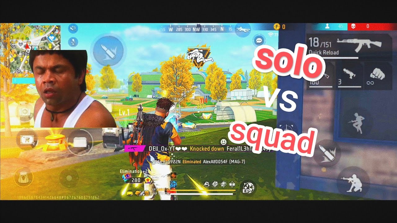 Solo vs Squad gameplay in Nexterra map | solo vs squad Free Fire Max ...