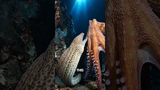 Cave Wars: Giant Octopus vs Colossal Wolf Eel – The Battle for the Volcanic Den #shorts