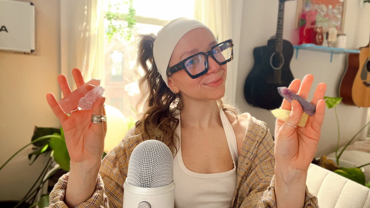 ASMR crystal collection | soft whispers, tapping & relaxing sounds