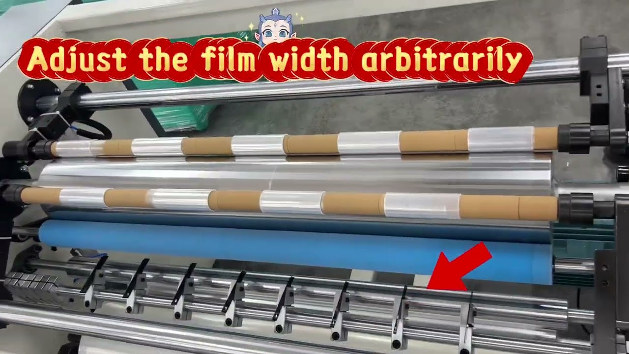 1M Semi automatic Stretch film slitting and rewinding machine