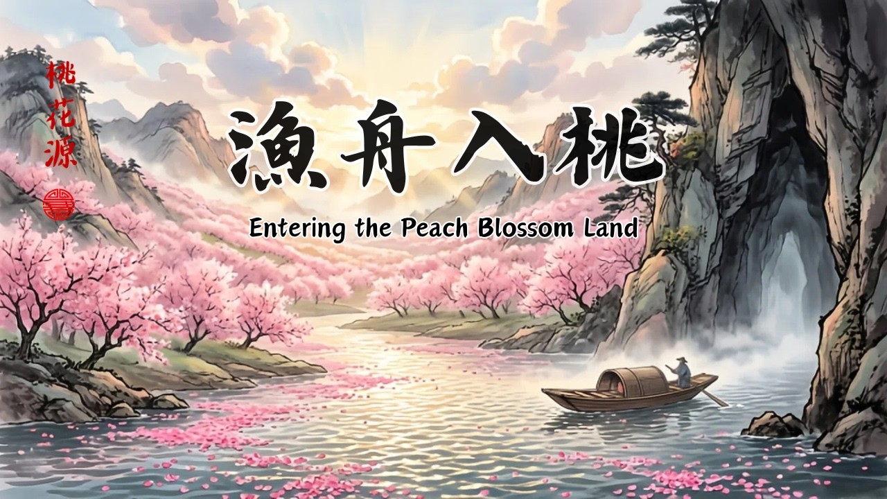 傳統中國風音樂 🌸漁舟入桃 (Entering Peach Blossom Land) | 1 Hour Chinese Zen Music | 舒壓、靜心、品茗必聽 🍂 超好聽的古箏、琵琶、竹笛演奏