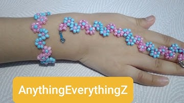 How to make two color of beads in one bracelet || diy zigzag flower bracelet by AnythingEverythingZ